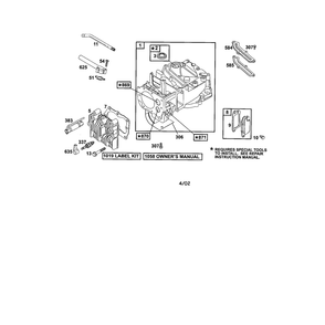 Cylinder/Intake - Manifold Diagram and Parts List for 121700TO121799  Briggs and Stratton Engine